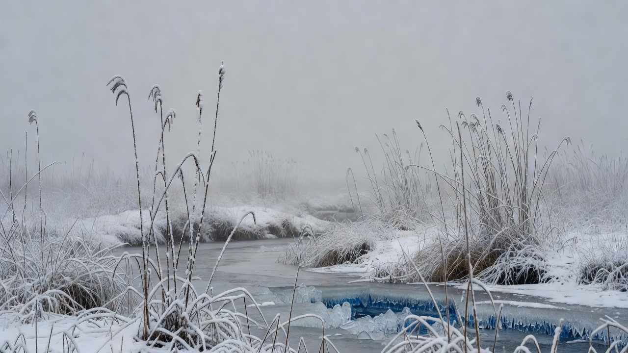 雪の湿地